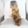 NEW LOOK synthetic fiber front lace wig, European and American wave dyed colorful wig in stock Specification image
